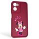 Чехол силиконовый Soft Touch с 3D принтом волшебной минни маус для Motorola E15 бордовый (Полная защита камеры) 0050377 фото 1