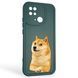 Чохол силіконовий оригінальний Soft Touch з 3D принтом мему сібу для Xiaomi Redmi 10C темно-зелений (Повний захист камери) 0047737 фото 1