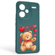 Чохол силіконовий оригінальний Soft Touch з 3D принтом милий ведмедик для Xiaomi Redmi Note 13 Pro Plus 5G темно-зелений (Повний захист камери) 0043854 фото 1