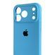 Чехол Silicone Case для Apple iPhone 17 Pro синий Cornflower (soft touch, кольца камеры, микрофибра) 0061895 фото 4