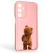 Чехол силиконовый Soft Touch с 3D принтом смешного теда мишки для Samsung Galaxy A16 (SM-A165) розовый (Полная защита камеры) 0049181 фото 1
