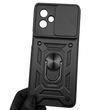 Чехол для Motorola G55 (PB5U0011RS) бронированный с кольцом со шторкой на моторола г55 чёрный rg1