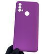 Чехол для Motorola Moto E20 силиконовый с микрофиброй нескользящий на моторола е20 фиолетовый