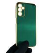 Чохол для Samsung Galaxy A14 4G (SM-A145F) глянцевий із захистом камери із золотою окантовкою на самсунг а14 4г темно-зелений gs1