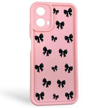 Чохол силіконовий Soft Touch з 3D принтом для Motorola G34 рожевий (Повний захист камери) 0057356 фото