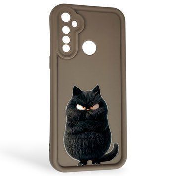 Чохол силіконовий Soft Touch з 3D принтом злого кота для Realme 5 коричневий (Повний захист камери) 0046960 фото