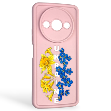 Чехол силиконовый Soft Touch с 3D принтом для Xiaomi Redmi A3 пудровый (Полная защита камеры) 0042265 фото