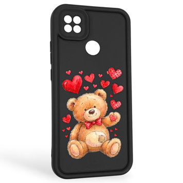 Чохол силіконовий оригінальний Soft Touch з 3D принтом милий ведмедик для Xiaomi Redmi 10A чорний (Повний захист камери) 0043736 фото