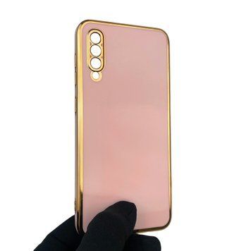Чехол для Samsung Galaxy A50 SM-A505F с защитой камеры с золотой окантовкой на самсунг а50 пудровый gs1 0020215 фото