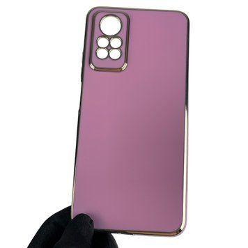 Чехол для Xiaomi Redmi Note 11 Pro (4G) с серебряной окантовкой с защитой камеры на сяоми нот 11 про черничный 0008257 фото