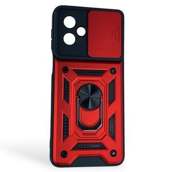 Чехол противоударный для Motorola G54 Power с магнитной пластиной со шторкой на камере красный 0050950 фото