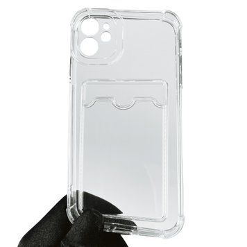 Чохол для Apple iPhone 11 з бронь кутами з кишенею для візиток карток k-pop на айфон 11 прозорий 0002026 фото