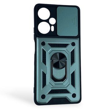 Чохол протиударний для Xiaomi Redmi Note 12 Turbo з магнітною пластиною зі шторкою на камері зелений 0051007 фото