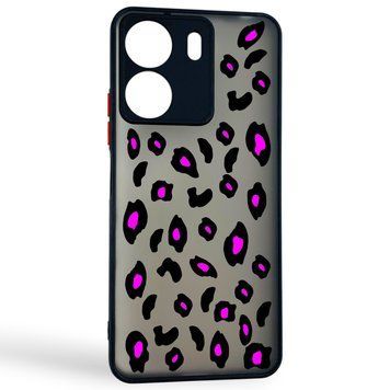 Чехол для телефона Xiaomi Redmi 13C с 3D принтом паттерн леопард пятна с высокими бортами черный 0059352 фото