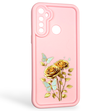 Чехол силиконовый Soft Touch с 3D принтом женским для Realme 5i розовый (Полная защита камеры) 0042560 фото