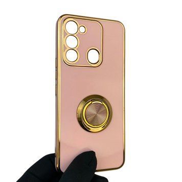 Чехол для TECNO Spark 8C KG5k с кольцом-подставкой с золотой окантовкой на техно спарк 8с пудровый gs1 0020721 фото