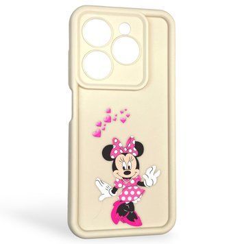 Чохол силіконовий оригінальний Soft Touch з 3D принтом чарівна мінні маус для TECNO Spark Go 2024 (BG6) молочний (Повний захист камери) 0049860 фото