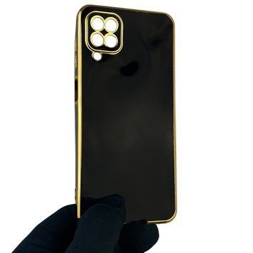 Чехол для Samsung Galaxy M12 SM-M127F с защитой камеры с золотой окантовкой на самсунг м12 черный gs1 0020184 фото