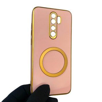 Чехол для Xiaomi Redmi Note 8 Pro с кольцом MagSafe с золотой окантовкой на сяоми редми нот 8 про пудровый gs1 0022671 фото