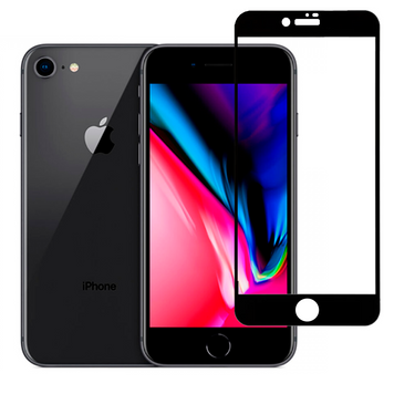 Защитное стекло для телефона Apple iPhone 8 противоударное полноэкранное на айфон 8 черное 0038481 фото