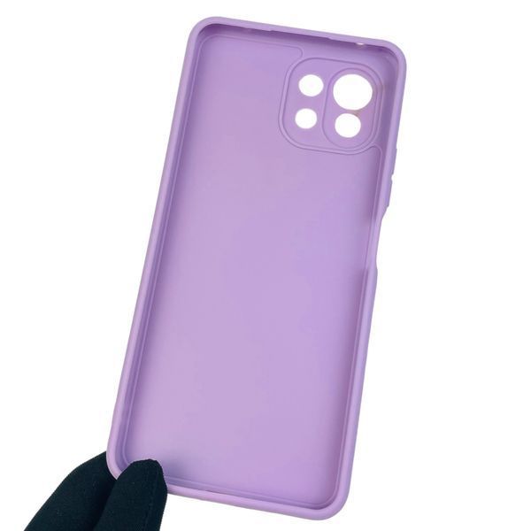 Чехол для Xiaomi 11 Lite 5G NE с квадратными гранями с защитой камеры на Сяоми 11 Лайт 5г НЕ сиреневый 0001239 фото