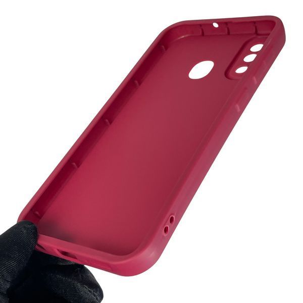 Чехол силиконовый Soft Touch с 3D принтом смешного теда мишки для Samsung Galaxy A20 (SM-A205F) бордовый (Полная защита камеры) 0049182 фото