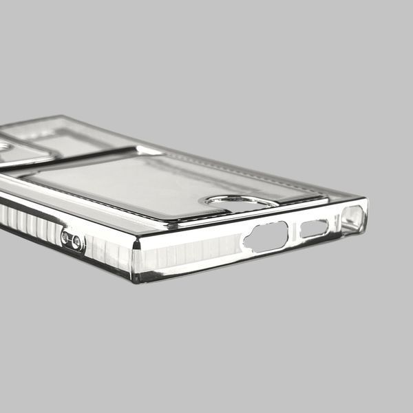 Чехол для Samsung Galaxy S24 Ultra (SM-S928B) с серебряной окантовкой с карманом самсунг с24 ультра серебряный 0013113 фото