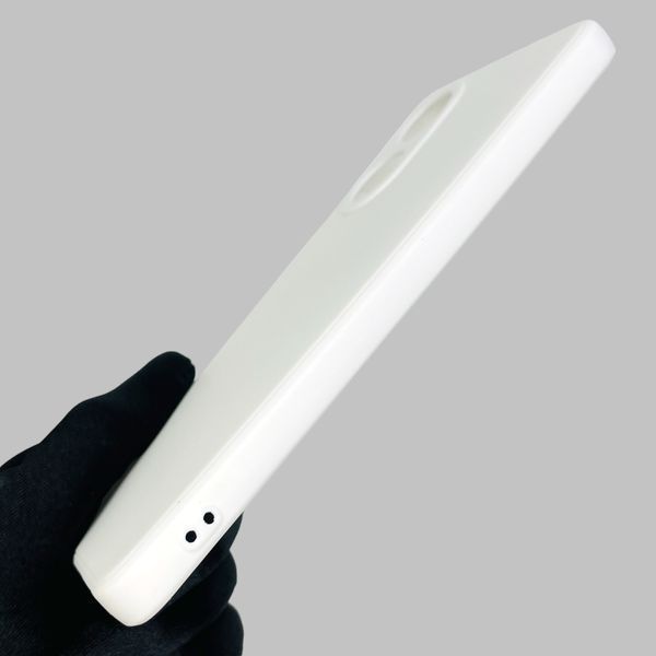 Чехол для OPPO A58 4G однотонный с квадратными гранями с защитой камеры на оппо а58 4г белый 0001542 фото