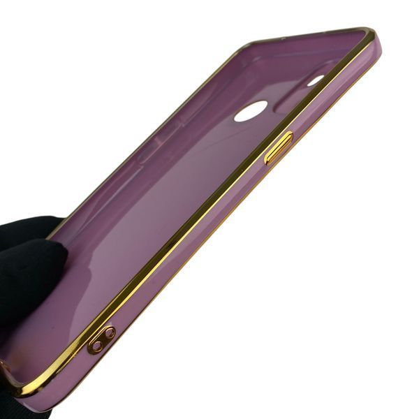 Чехол для OPPO A32 с защитой камеры с золотой окантовкой на оппо а32 черничный gs1 0020115 фото