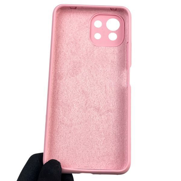 Чохол для Xiaomi Mi 11 Lite силіконовий з мікрофіброю нековзний на сяомі мі 11 лайт рожевий 0032435 фото