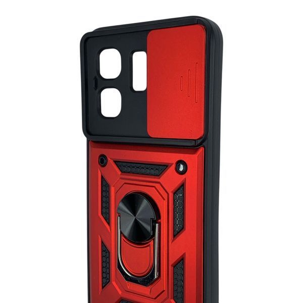 Чехол противоударный для Infinix Smart 9 4G X6532 с магнитной пластиной со шторкой на камере красный 0050591 фото