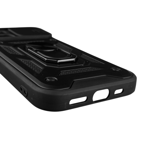 Чехол для Apple iPhone 15 бронированный с кольцом со шторкой на айфон 15 чёрный rg1 0015594 фото