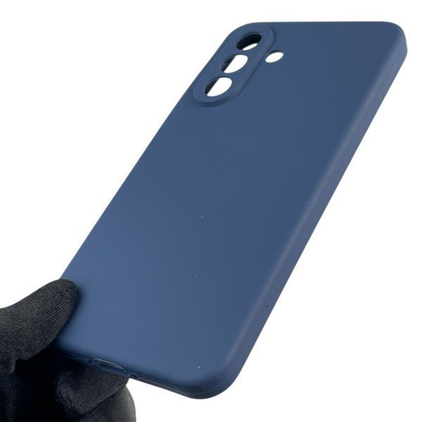 Чехол для Samsung Galaxy A56 (SM-A566B) силиконовый с микрофиброй нескользящий на самсунг а56 темно-синий 0032092 фото