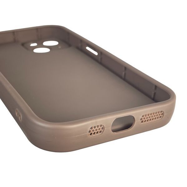 Чехол силиконовый оригинальный Soft Touch с 3D принтом злой котик для Apple iPhone 13 коричневый (Полная защита камеры) 0046200 фото