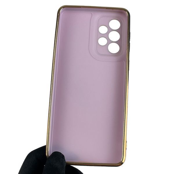 Чохол для Samsung Galaxy A33 5G SM-A336 глянсовий із золотою окантовкою із захистом камери на самсунг а33 бузковий 0000034 фото