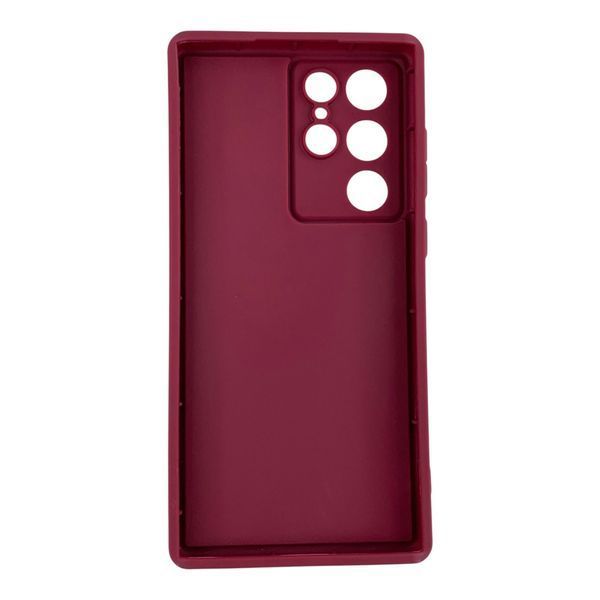 Чохол силіконовий Soft Touch з 3D принтом для Samsung Galaxy S22 Ultra бордовий (Повний захист камери) 0057706 фото
