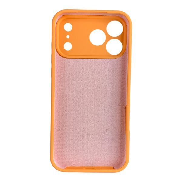 Чохол Silicone Case для Apple iPhone 17 Pro Max помаранчевий (soft touch, кільця камери, мікрофібра) 0061846 фото