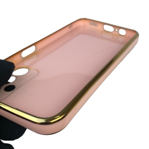 Чехол для Samsung Galaxy A14 4G SM-A145F с кольцом-подставкой с золотой окантовкой на самсунг а14 пудровый gs1 0020574 фото