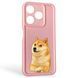 Чехол силиконовый Soft Touch с 3D принтом мема сибу для TECNO Spark 10C (KI5m) розовый (Полная защита камеры) 0048371 фото 1