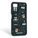 Чехол для Xiaomi Redmi Note 11 Pro черный с 3D фигурками (кофе, софт-тач) 0060081 фото 1