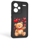 Чехол силиконовый оригинальный Soft Touch с 3D принтом милый мишка для Xiaomi Redmi Note 13 Pro Plus 5G черный (Полная защита камеры) 0043855 фото 1