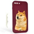 Чехол силиконовый Soft Touch с 3D принтом мема сибу для Apple iPhone 7 Plus бордовый (Полная защита камеры)