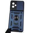 Чехол для Motorola G55 (PB5U0011RS) бронированный с кольцом со шторкой на моторола г55 тёмно-синий rg1