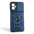 Чохол із шторкою камери для Motorola G55 синій (армований, кільце-тримач)