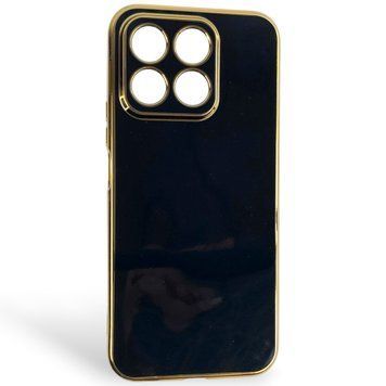 Чохол для Honor X8b чорний глянцевий із золотою окантовкою (глянець, стильний) 0059969 фото