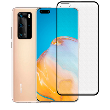 Защитное стекло МАТОВОЕ для телефона Huawei P40 противоударное полноэкранное на хуавей п40 черное 0038986 фото