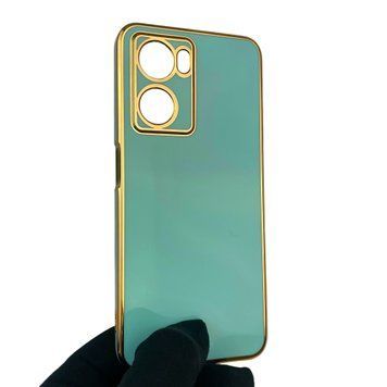 Чехол для OPPO A77s 4G с защитой камеры с золотой окантовкой на оппо а77с бирюзовый gs1 0020117 фото