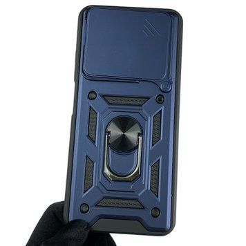 Чохол для Tecno Spark Go 2025 (KL4) броньований з кільцем-тримачем підставкою зі шторкою на техно спарк гo 2025 темно-синій rg1 0013623 фото