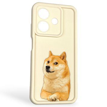 Чохол силіконовий оригінальний Soft Touch з 3D принтом мему сібу для Oppo A3 молочний (Повний захист камери) 0047337 фото