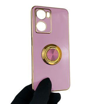 Чехол для OPPO A57s 4G с кольцом-подставкой с золотой окантовкой на оппо а57с черничный gs1 0020457 фото
